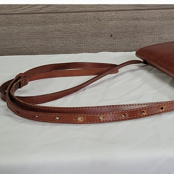 Lucky Brand Rustic Slim Brown Leather Flap Crossbody Bag - Picture 12 of 12